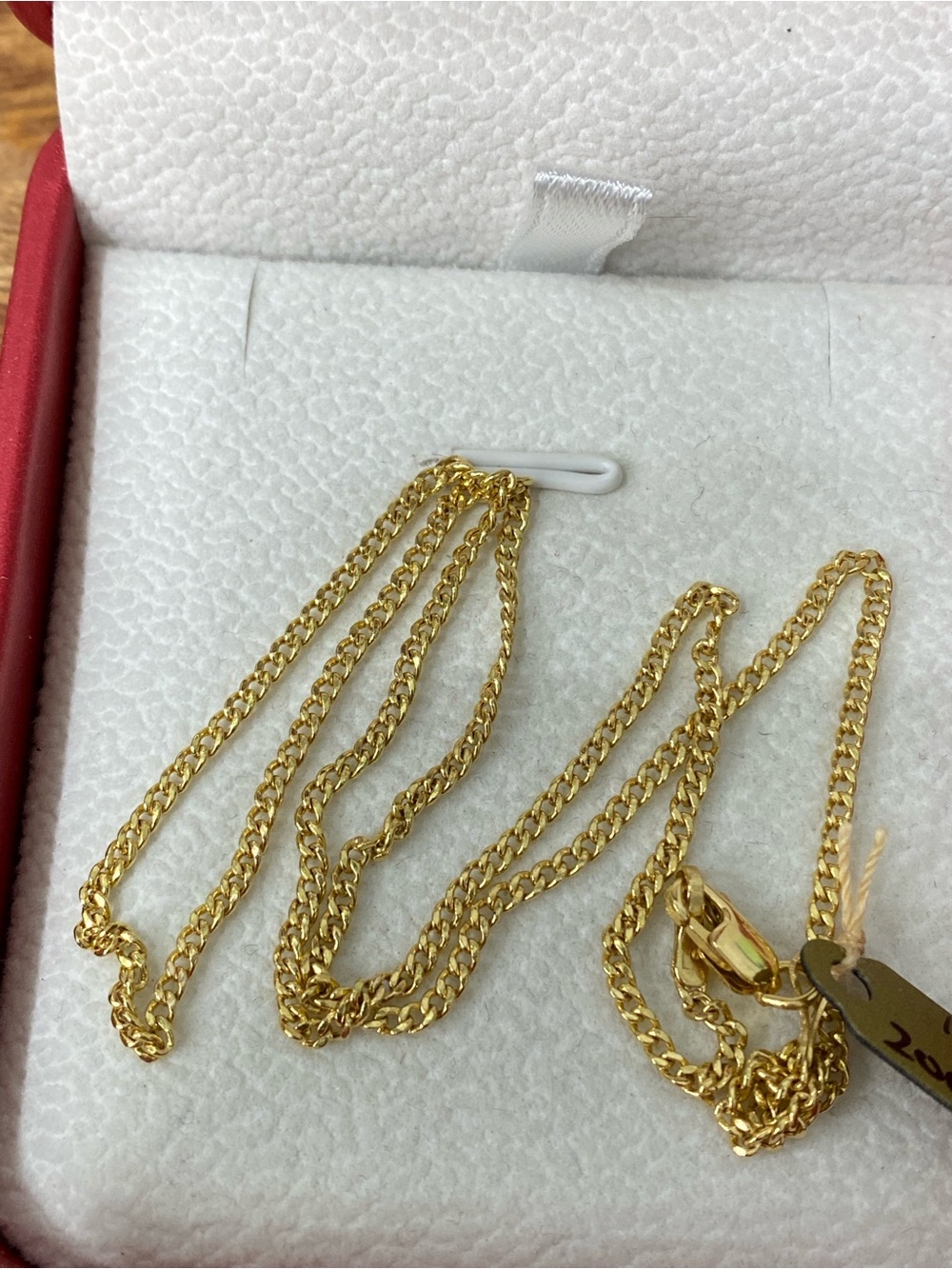 14K Yellow Gold Thin Curb Chain 16”
